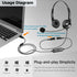 QD Headset USB Adapter Cable for Plantronics QD Wired Headset to USB Plug, In-line Volume Mute Controls, Works for