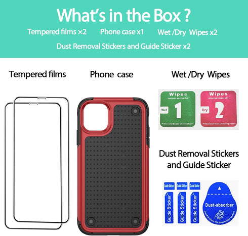 Jeylly 11 6.1 inch, 11 6.1 inch, for iPhone Case Heavy Duty Protection Shockproof Dual Layer Hard PC+Soft TPU Bumper