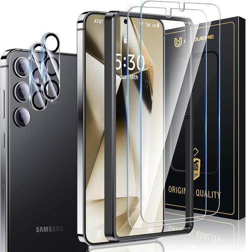 UniqueMe Samsung Galaxy S24 Plus Screen Protector 2 Pack + Camera Lens Protector 2 Pack, HD Clear Anti-Scratch 9H