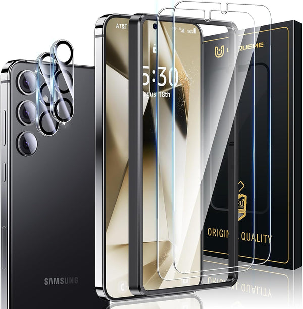 UniqueMe Samsung Galaxy S24 Plus Screen Protector 2 Pack + Camera Lens Protector 2 Pack, HD Clear Anti-Scratch 9H