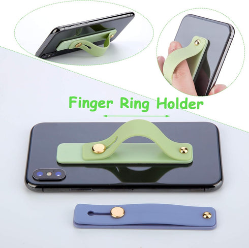 Weewooday 6 Pieces Phone Grip Holder, Telescopic Finger Strap Stand for Most Smartphones in Vibrant Colors