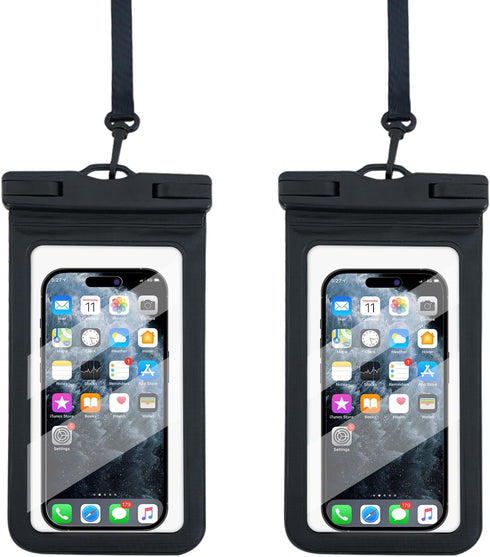 Waterproof Phone Pouch Floating, Transparent PVC Phone Case, 2 Pack Protector for iPhone 15 14 13 12 11 Pro Max Plus XS