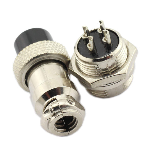 5Pairs GX16 4Pin Male Female Circular Aviation Connector Plug 16MM Wire Panel Metal Connector