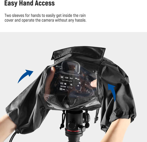 NEEWER Camera Rain Cover, Durable Nylon Raincoat for Canon Sony Nikon DSLR Mirrorless Vlog Camera & Lenses Within 200mm