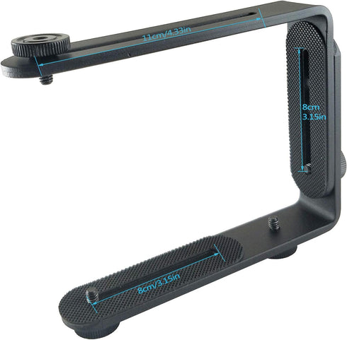 Metal Aluminum Alloy L-Shape Camera Flash Bracket for DSLR & SLR