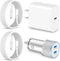 iPhone 15 Car Charger Fast Charging, 20W USB C Charger Block + 2 x 3FT USB-C to C Cable + 40W Dual USB C Adapter