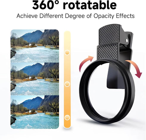 Ryetvok 52mm Set, 17 16 15 14 13 12 11 CPL Filter for Phone Camera with Lens Clip HD Circular Polarizer Polarizing