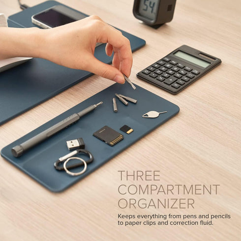 POUT H3 SplitMax 3-in-1 Wireless Charging Mouse Pad, Fast Qi Charger/Mousepad/Magnetic Tray for iPhone/Samsung