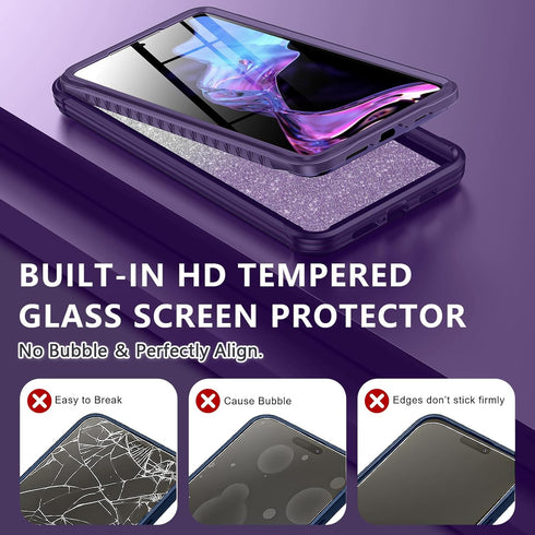 Hekodonk Glitter Case for Samsung Galaxy S24 Plus, Compatible with MagSafe, Full Body Shockproof with Screen & Camera