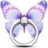 Purple Metal Cell Phone Ring Butterfly Holder, Finger Kickstand Compatible with Smartphone, Tablet, E-Reader