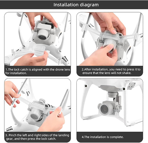Gimbal Stabilizer Lock and Lens Camera Cover for DJI Phantom 4 Pro