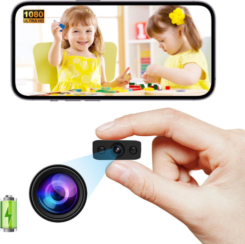 Hidden Wireless WiFi Spy Camera, 2024 Upgraded Nanny Cam Security Surveillance Camera with Night Vision