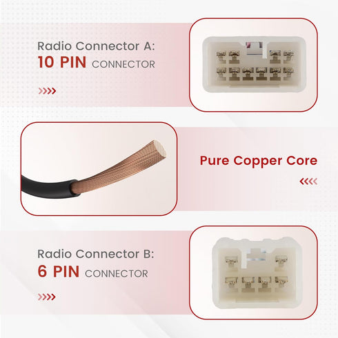 RAV4 1987-2019 RED WOLF Radio Wiring Harness Connector Select for Toyota Camry Corolla Prius Mount Aftermarket Car