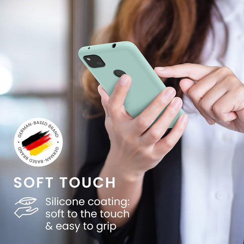 kwmobile Case Compatible with Google Pixel 4a - TPU Silicone Phone Cover with Soft Finish, Mint Matte