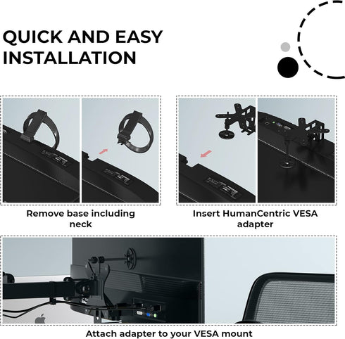 HumanCentric VESA Mount Adapter for Viewsonic Models VX2776-smhd, VX2476-smhd, VX2376-smhd