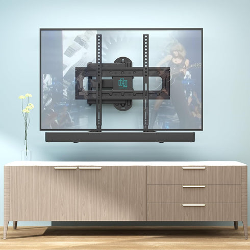 Soundbar Mount Bracket for Most Sound Bars Up to 20 Lbs, Adjustable Extension Plates and L-Shaped Hooks
