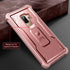 Dexnor Heavy Military Grade Case for Samsung Galaxy S9+ Plus, Built-in Screen Protector and Kickstand, Rose Gold