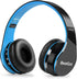 2024 Kids Bluetooth Headphones BT6002 Wireless Headphones for Kids Children Adults for School Foldable Headset for 18 Hours for PC/Phone/Tablets/TV (Black/Blue)