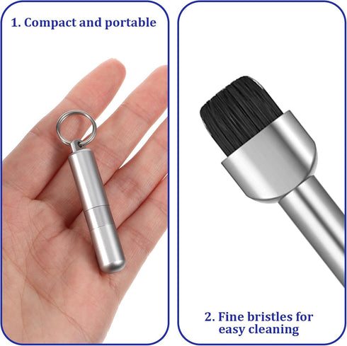 Wanmu 2 1 Reset SIM Card Ejector Tray Removal Tool with Cleaning Brush, Portable in Keychain EDC Ejector Pins Needle