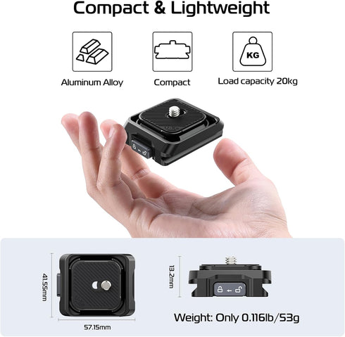 ULANZI UKA01 Quick Release Plate Kit, Arcac/F38 Interface Camera Mount with 1/4" to 3/8" Screw Thread Adapter