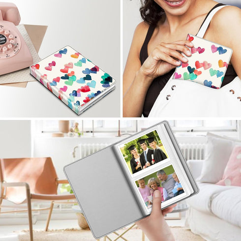 Fintie Small Photo Album for 3.5x4.5 Inch Films - 64 Pockets for Fujifilm Instax Wide 400/300, Polaroid Now+/I-Type,