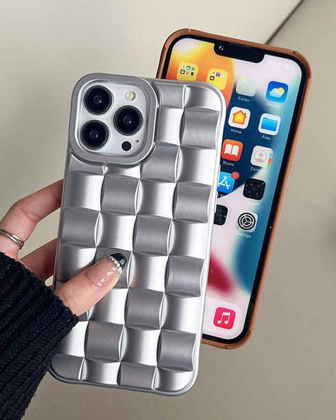 Ginkgonut Compatible with iPhone 13 Pro Max Case for Women/Girls, Cute 3D Laid Design Soft Silicone Shockproof Raised