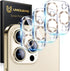 UniqueMe 3 Pack Camera Lens Protector for iPhone 15 Pro/Pro Max, 9H Tempered Glass, Drop Protection, Gold