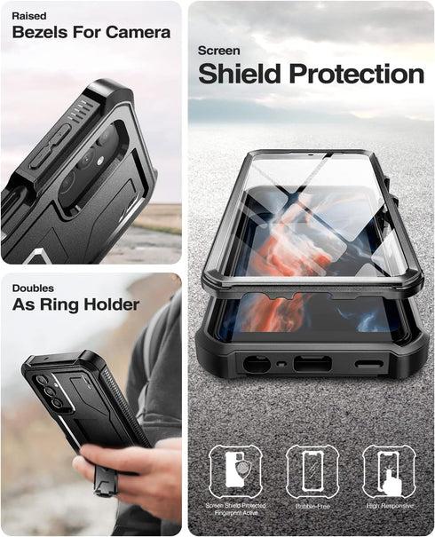 Dexnor Heavy Military Grade Case for Samsung Galaxy A13 5G, Shockproof Protective Cover with Built-in Screen Protector
