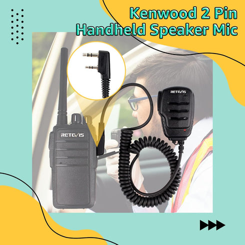 Retevis Walkie Talkies Mic, LED Shoulder Speaker Mic for Retevis RT22 RT68 H-777, Compatible with Baofeng Radios -