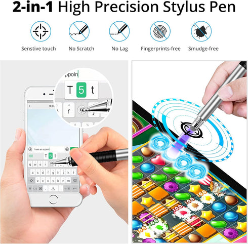 Capacitive Stylus Pen (4 Pack) - Universal Stylist Pens 2 in 1 Precision Series for iPhone/iPad/Android