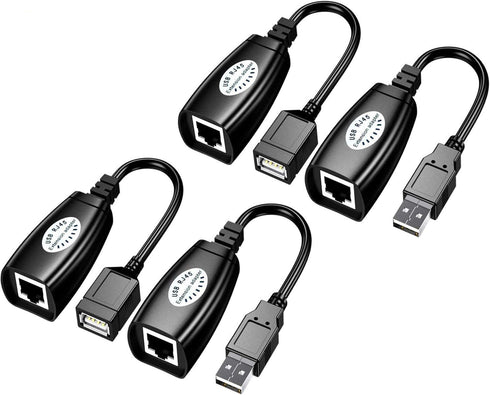 SNLLMZI USB Over Cat6, RJ45 Extender Over Cat5/Cat5e/Cat6/Cat7/Cat8 Cable Connector Adapter, 2 Pairs