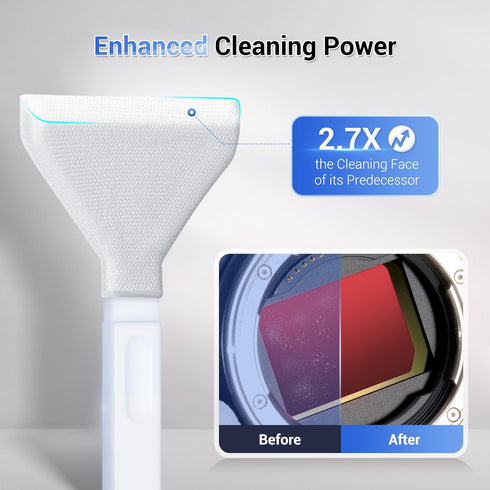 Upgraded Camera Sensor Cleaning Kit with Built-in Light Cleaner Handle & 10PCS 24MM Sensor Cleaning Swabs