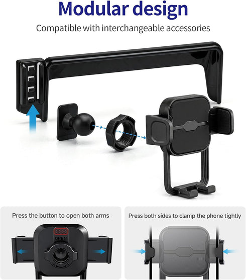 Masergogo 2021-2023 360 8/10.25-inch Car Phone Holder for Kia Seltos, Rotation, Screen Fixed Clip, Auto Accessories