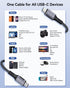 Bawanfa 20Ft, 20Gbps 240W 4K@60Hz 17, USB C to USB C Cable Data Transfer, PD Fast Charging, Video Support, Durable
