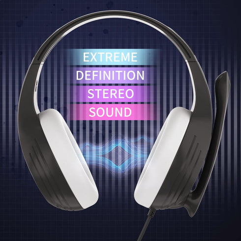 A9Plus Black White Gaming Headset - PC, Xbox One, PS4, PS5, Laptop, Tablet, Smartphone Headphones with Microphone.