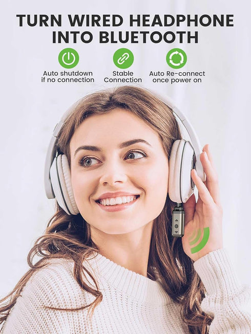 Bluetooth Aux Adapter for Car, Aux to Bluetooth 5.3 Receiver with 3.5mm Audio Jack for Home Stereo Speaker