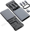 Doumsic USB-C Card Reader & Storage Case, Multi-Format Memory Card Organizer with OTG