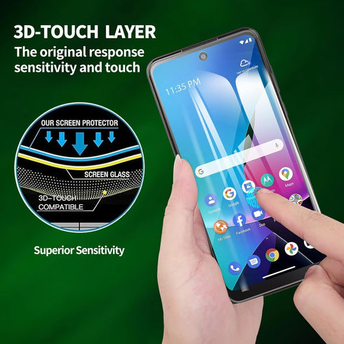 Heenjer 2 Pack (2023) for Motorola Moto G Play Screen Protector, Tempered-Glass, Micro-curved Edges, Case Friendly