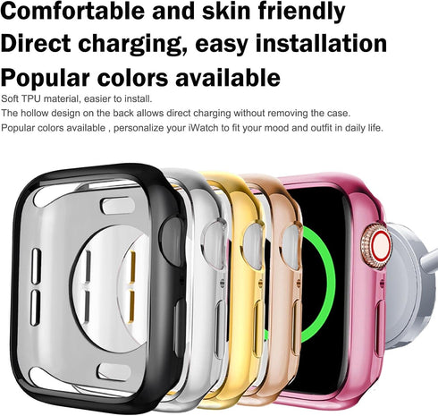 BOTOMALL Compatible with Apple Watch Case 41mm Series 9 (2023) Series 8 Series 7 Soft Flexible TPU Thin Lightweight