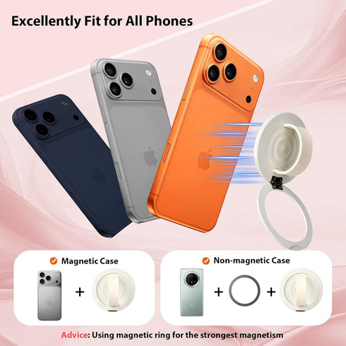 Kovesayi Upgraded Magnetic Phone Grip&Phone Stand, Liquid Silicone Soft and Portable Phone Ring, Removable Finger Loop