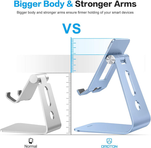OMOTON Adjustable Tablet Stand for Desk, T2 Tablet Holder with Longer Arms for Greater Stability