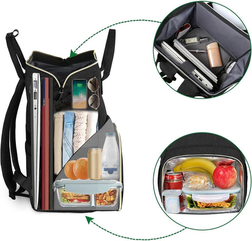 Backpack Backpack 15.6 Inch Commuter MATEIN Lunch for Women, Insulated Cooler Lunch Bag for Men, Leakproof Laptop