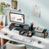 2 Simple Trending Desk Organizers and Accessories, Dual Monitor Stand Riser with Drawer and Pen Holder, Shelf for Top