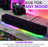 Tilted Nation Gaming Soundbar | Monitor Sound Bar for PC | RGB Computer Speakers for Desktop PC (Wireless or USB Wired) Crisp Audio and Adjustable LED