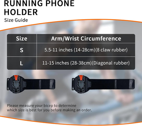 Armband Phone Holder, 360° Rotation & Detachable, Fits 4.7''-7.5'' Phones, Compatible with iPhone 15/14/13/12