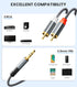 3.5mm 6.6ft, 2 3.5mm MP3 to RCA Cable RCA to AUX Male to Male Stereo Y Splitter Adapter Cable for Smartphone, Speaker