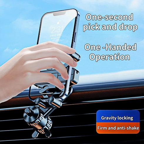 Rotatable Car Vent Phone Mount, Hands-Free Holder with Newest Metal Clip, Compatible with All iPhone Android Smartphones