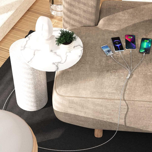 2Pack 10Ft Multi Charging Cable 3.5A, 4 in 1 Fast Charger for iPhone 13/12/11/Xs/X/8/7/6/se, Samsung, LG, Pixel,