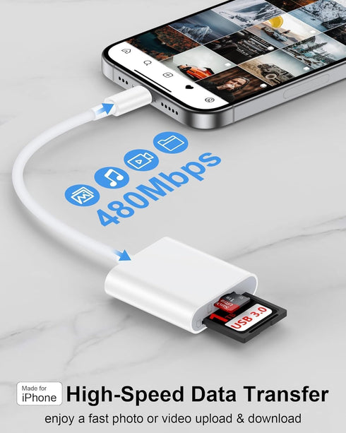 AILKIN 17/17e/17Pro/16e/16Pro, 3.0 S26, SD Card Reader Type C for iPhone MacBook, iPad Pro, USB C Micro SD Card Reader