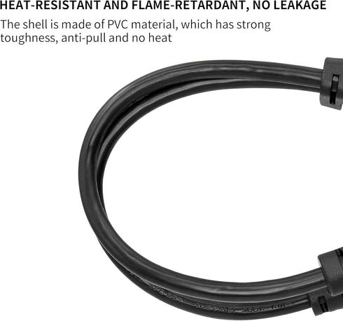 C14 to C13+NEMA 5-15R Y Splitter Power Cord, YACSEJAO 10A/250V IEC 320 Single Male to C13 + NEMA 5-15R (1FT/30CM)